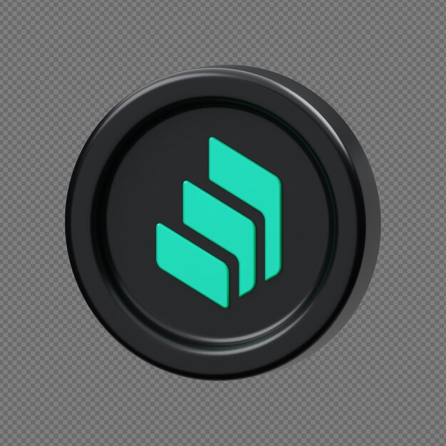 ícone de criptomoeda 3D com fundo transparente