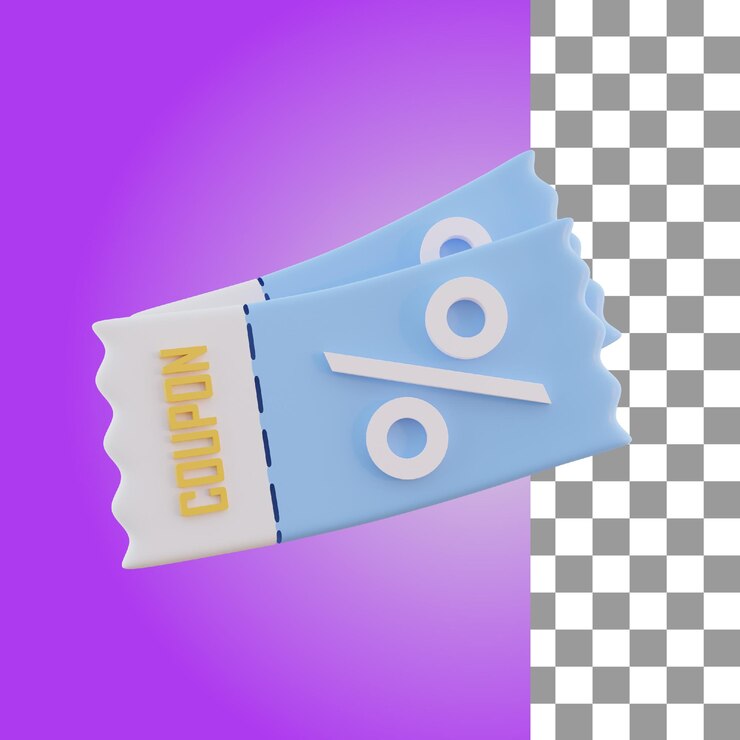 PSD ícone de cupons de pagamento 3d