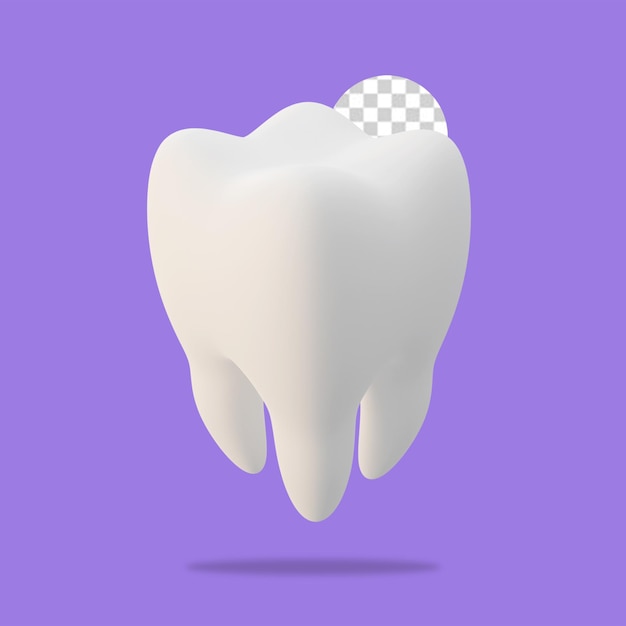 ícone de dente de renderização 3D isolado