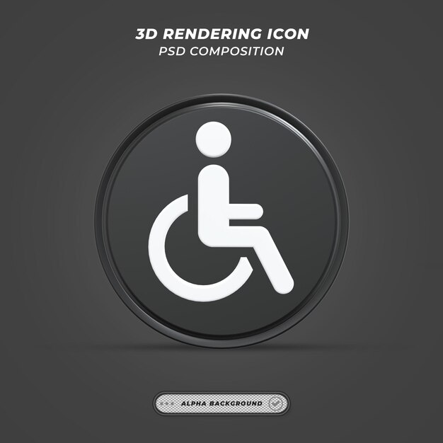 PSD Ícone de desvantagem na renderização 3d