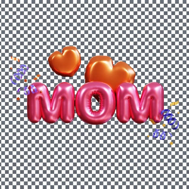 Ícone de dia da mãe em PSD 3D em fundo isolado e transparente