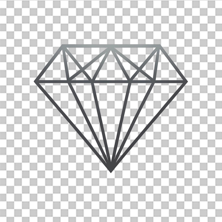 PSD ícone de diamante isolado em fundo transparente