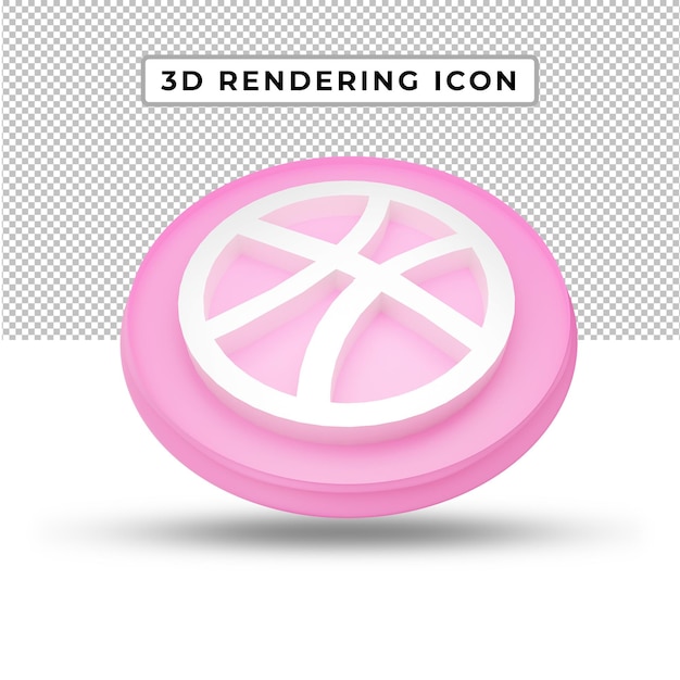 ícone de drible de mídia social de renderização 3D