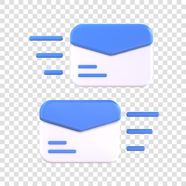 PSD Ícone de e-mail de renderização 3d