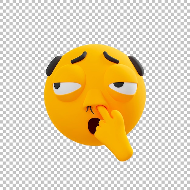 PSD Ícone de emoticon 3d emoji de escolha do nariz