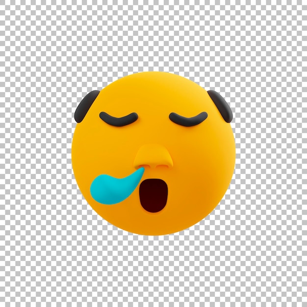 Ícone de emoticon de sono 3d emoji