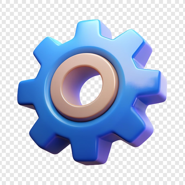 Ícone de engrenagem de desenho animado 3D