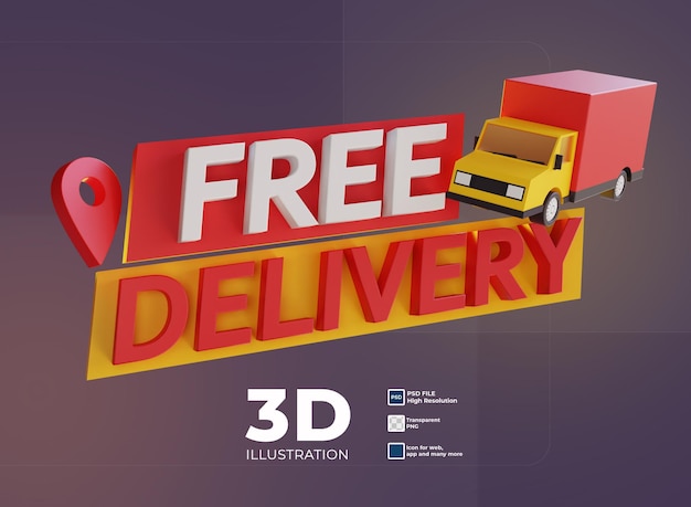 ícone de entrega gratuita 3d