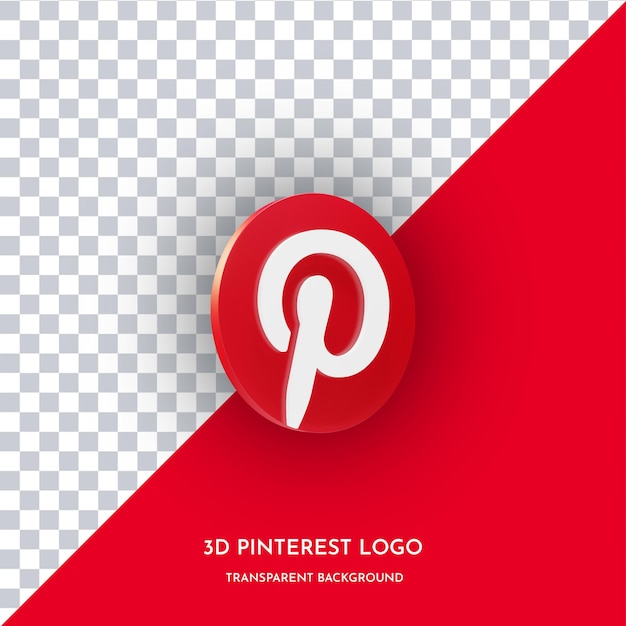 PSD Ícone de estilo 3d do aplicativo pinterest