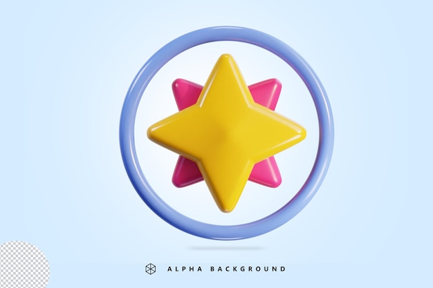 ícone de estrela 3d render ilustração vetorial