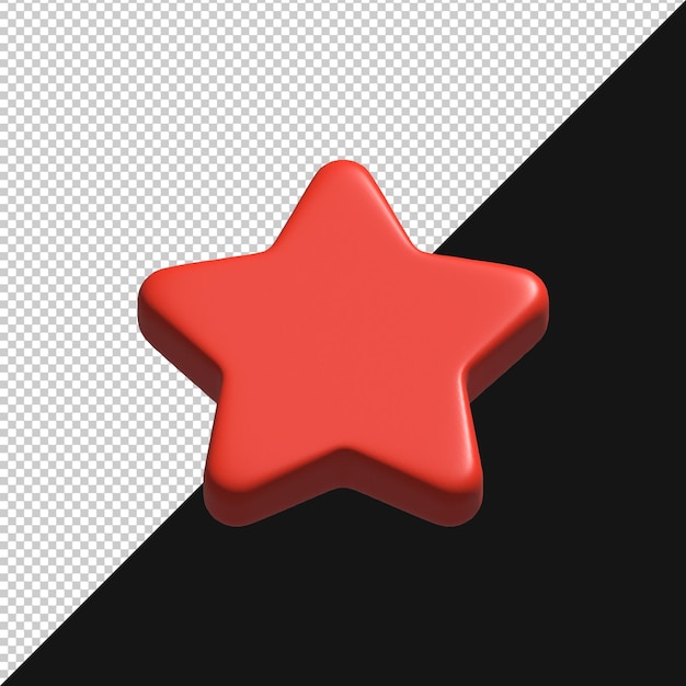 Ícone de estrela vermelha 3D