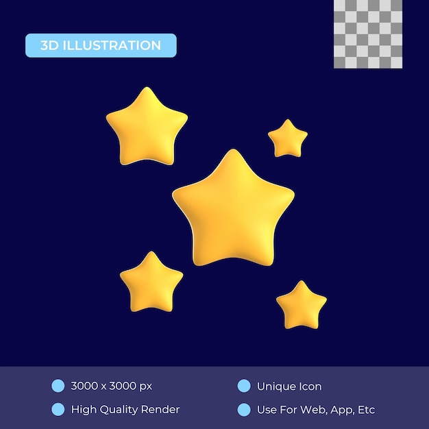 Ícone de estrelas 3d