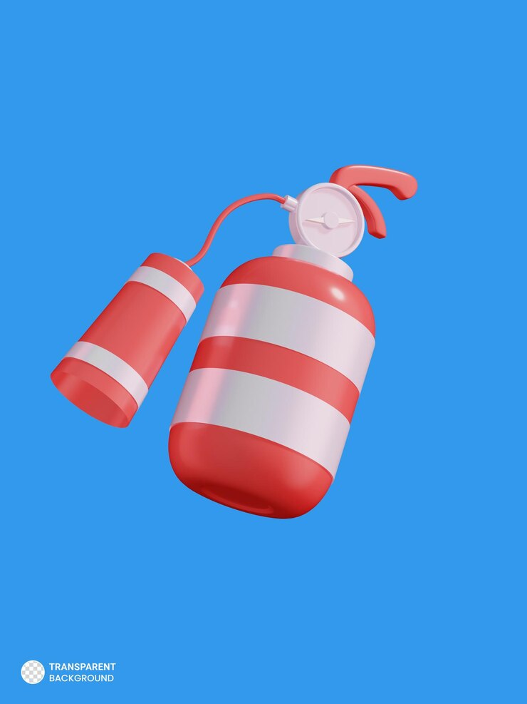 PSD ícone de extintor de incêndio vermelho isolado ilustração de renderização 3d
