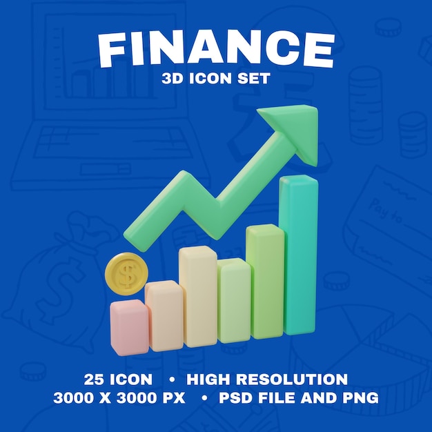 Ícone de finanças 3D