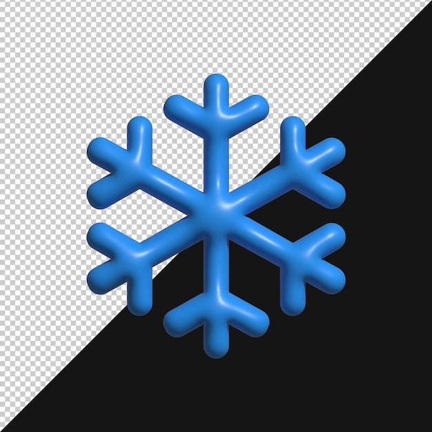 Ícone de floco de neve azul 3D