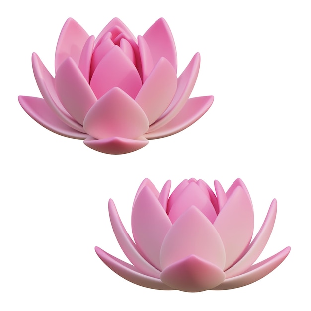 Ícone de flor de lótus em 3D