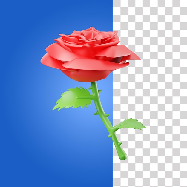 PSD Ícone de flor de rosa em 3d