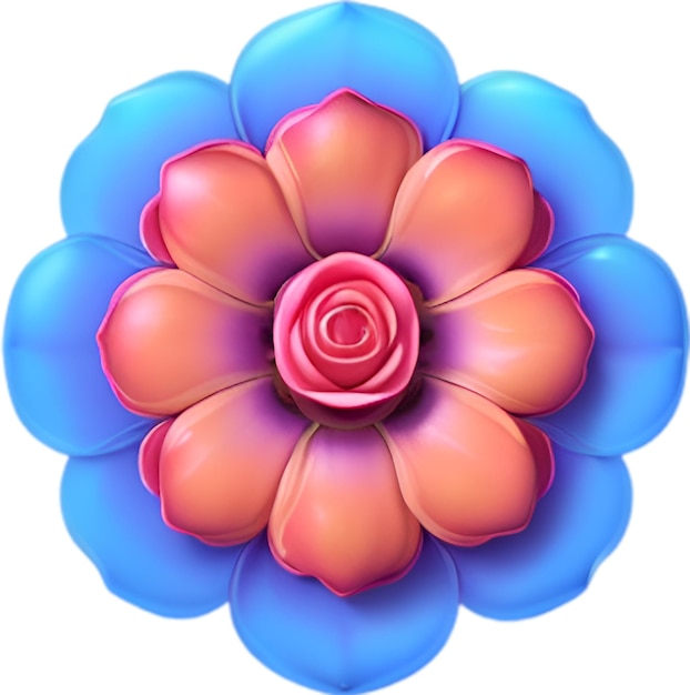 PSD Ícone de flor em close-up de um ícone de flor colorido bonito