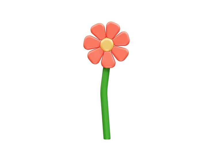PSD ícone de flor ilustração de renderização 3d