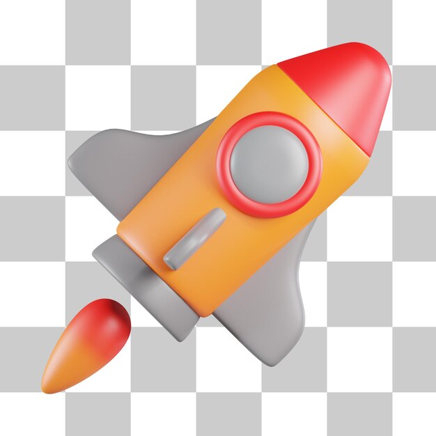 Ícone de foguete 3D