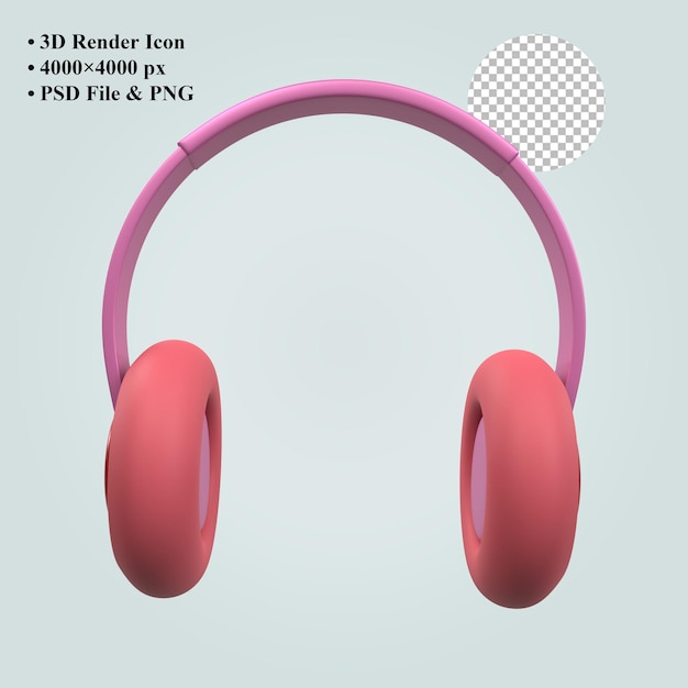 Ícone de fone de ouvido 3d