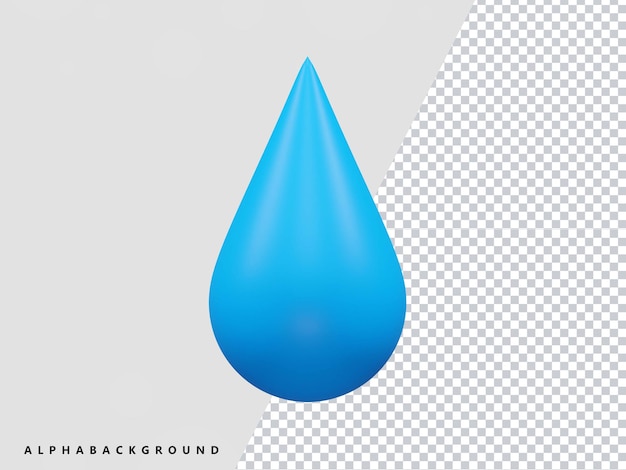 ícone de gota de água 3d