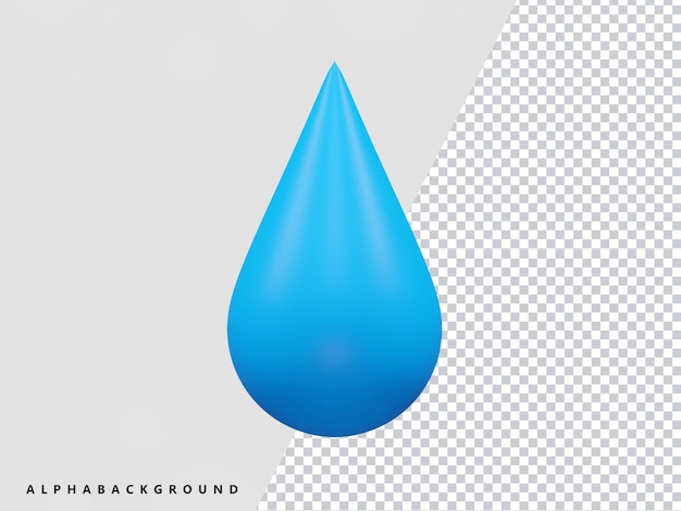 PSD Ícone de gota de água 3d