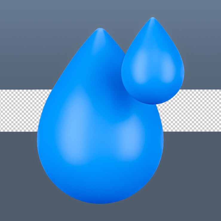ícone de gota de água 3d