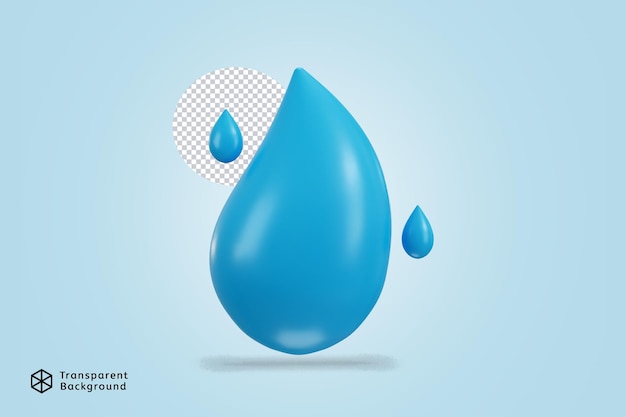 ícone de gota de água ilustração vetorial de renderização 3d