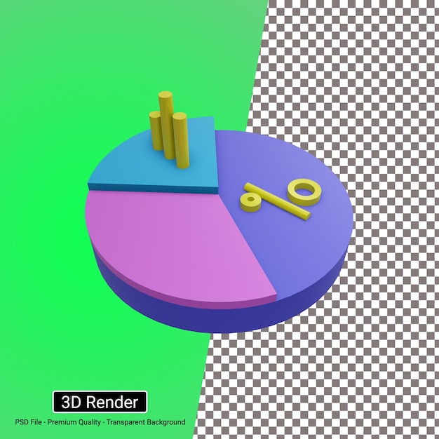 Ícone de gráfico de pizza 3d