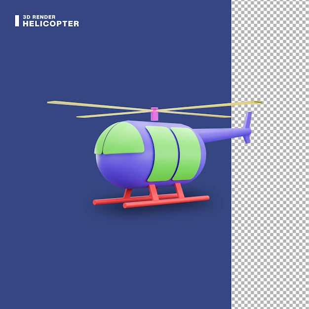 Ícone de helicóptero de renderização 3d