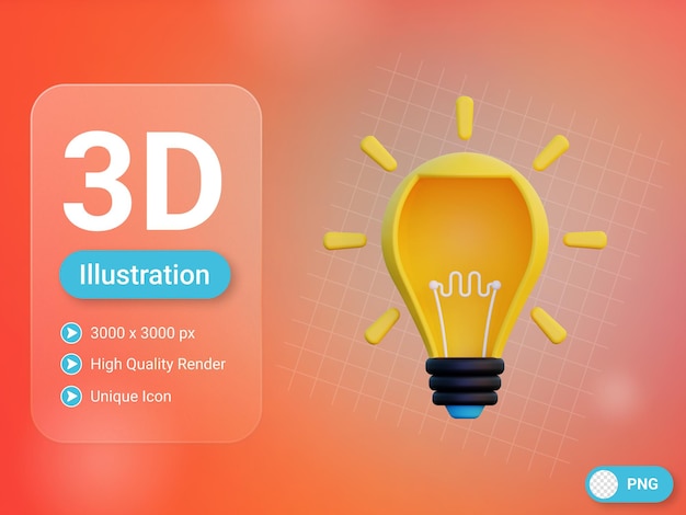 ícone de ideia 3D