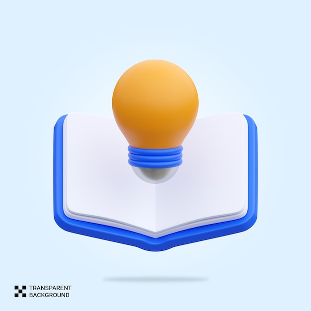 Ícone de ideia de aprendizagem PSD 3D