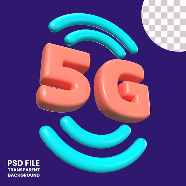 PSD Ícone de ilustração 3d 5g