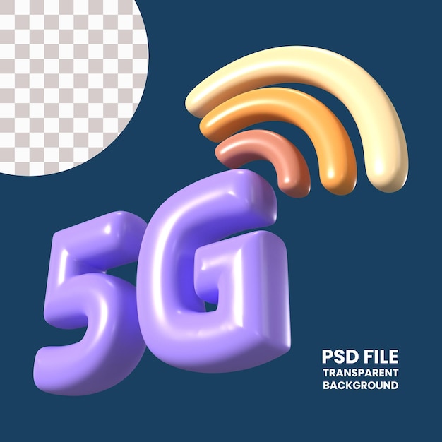 PSD Ícone de ilustração 3d 5g