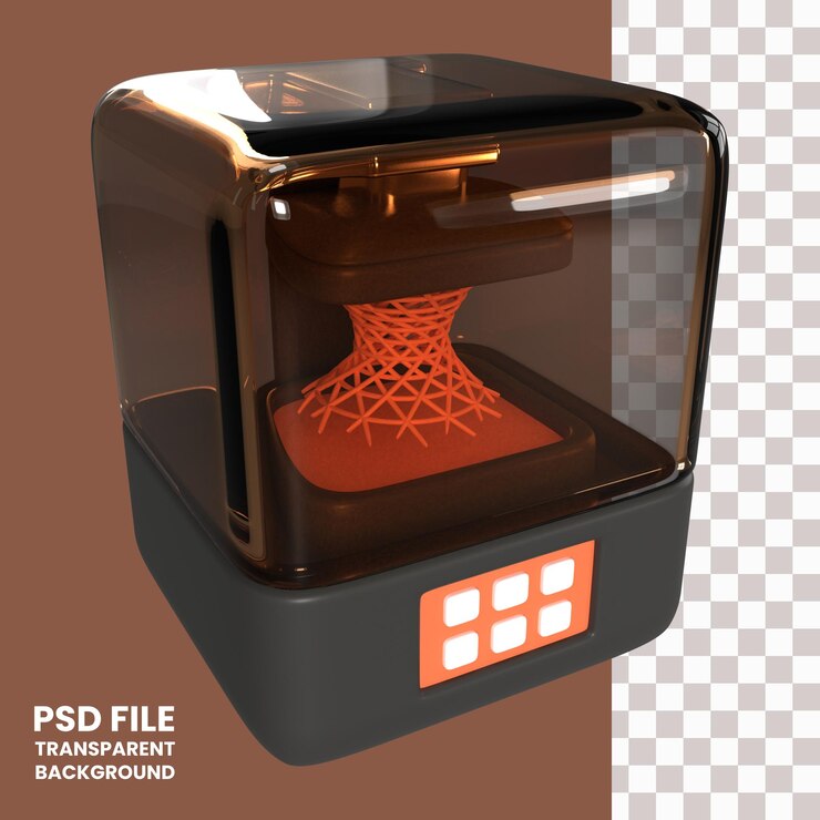 PSD ícone de ilustração 3d da impressora 3d sla