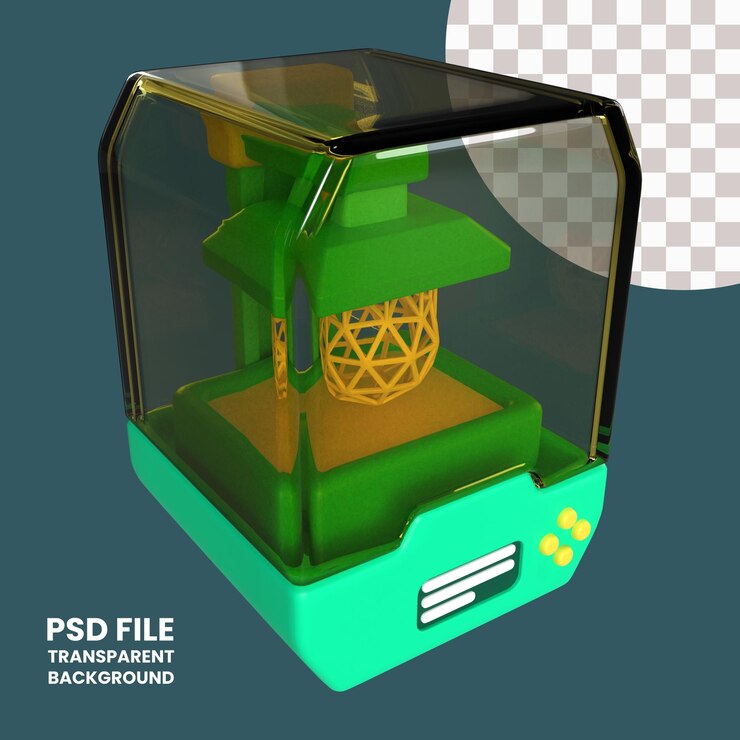 PSD ícone de ilustração 3d da impressora 3d sla