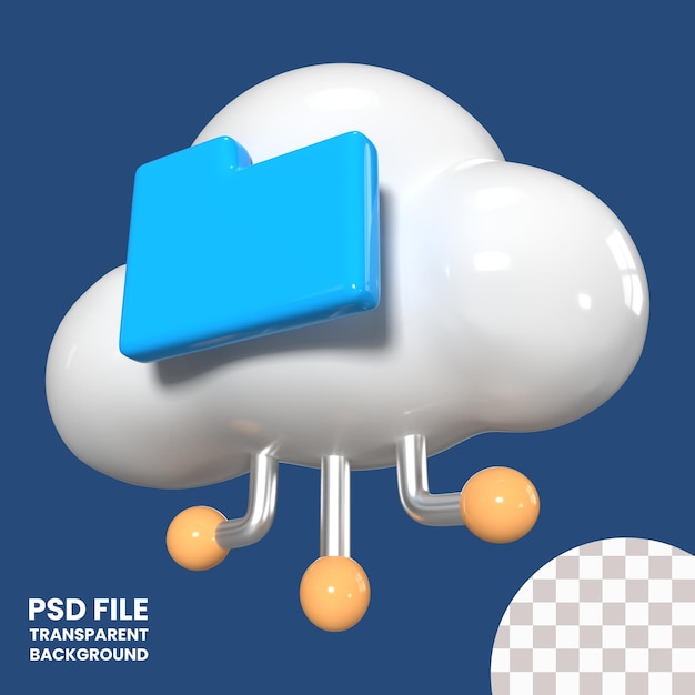 Ícone de ilustração 3D de armazenamento em nuvem
