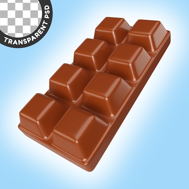 Ícone de ilustração 3d de chocolate