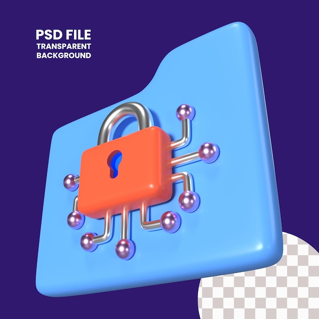 Ícone de ilustração 3D de encriptação