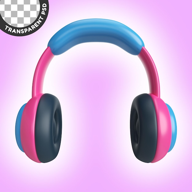 Ícone de ilustração 3d de fone de ouvido