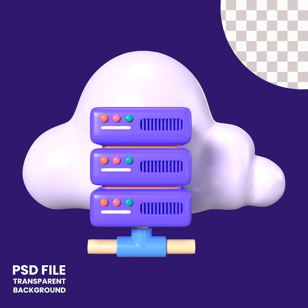 PSD Ícone de ilustração 3d de hospedagem