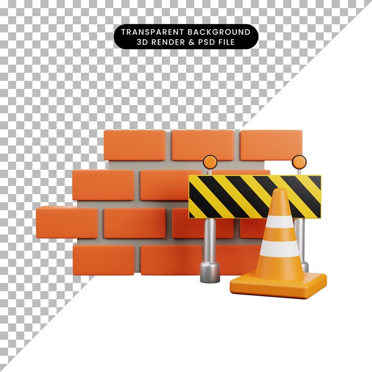 ícone de ilustração 3D de manutenção ou ícone de construção em renderização 3D