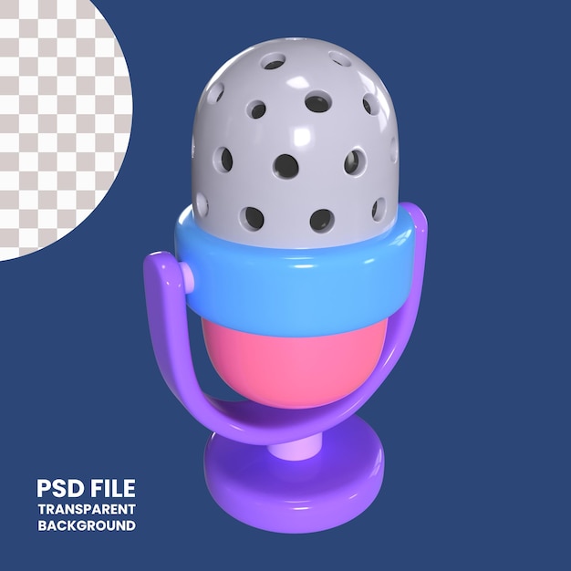 PSD Ícone de ilustração 3d de podcast