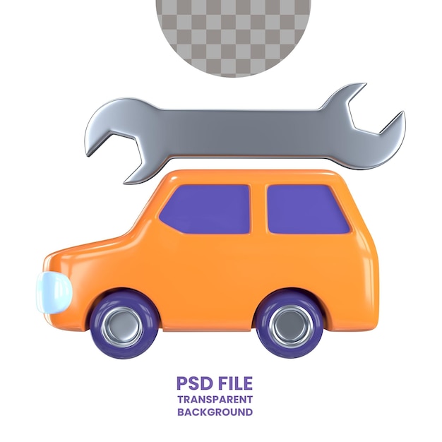 Ícone de Ilustração 3D de Reparação de Carros