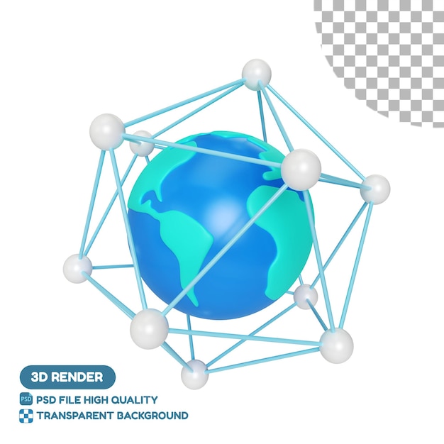 Ícone de ilustração 3D do espaço cibernético
