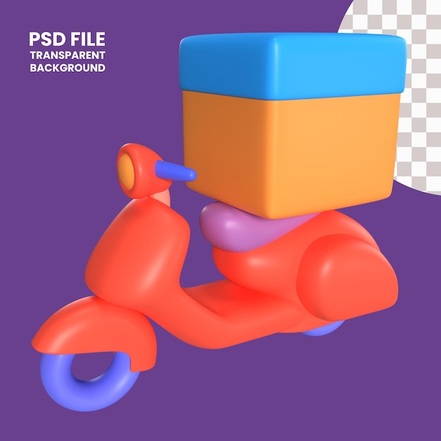 PSD Ícone de ilustração 3d do motoboy