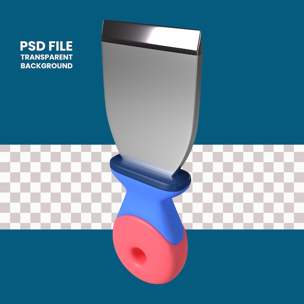 PSD Ícone de ilustração 3d do raspador