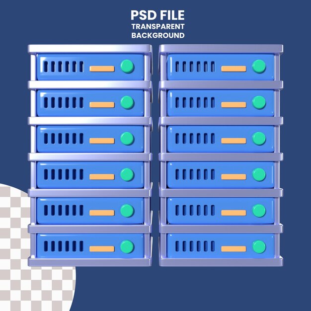 PSD Ícone de ilustração 3d do servidor