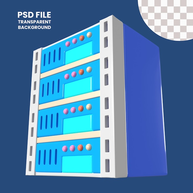 PSD Ícone de ilustração 3d do servidor